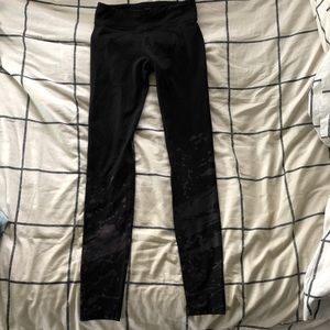 athleta black splatter leggings